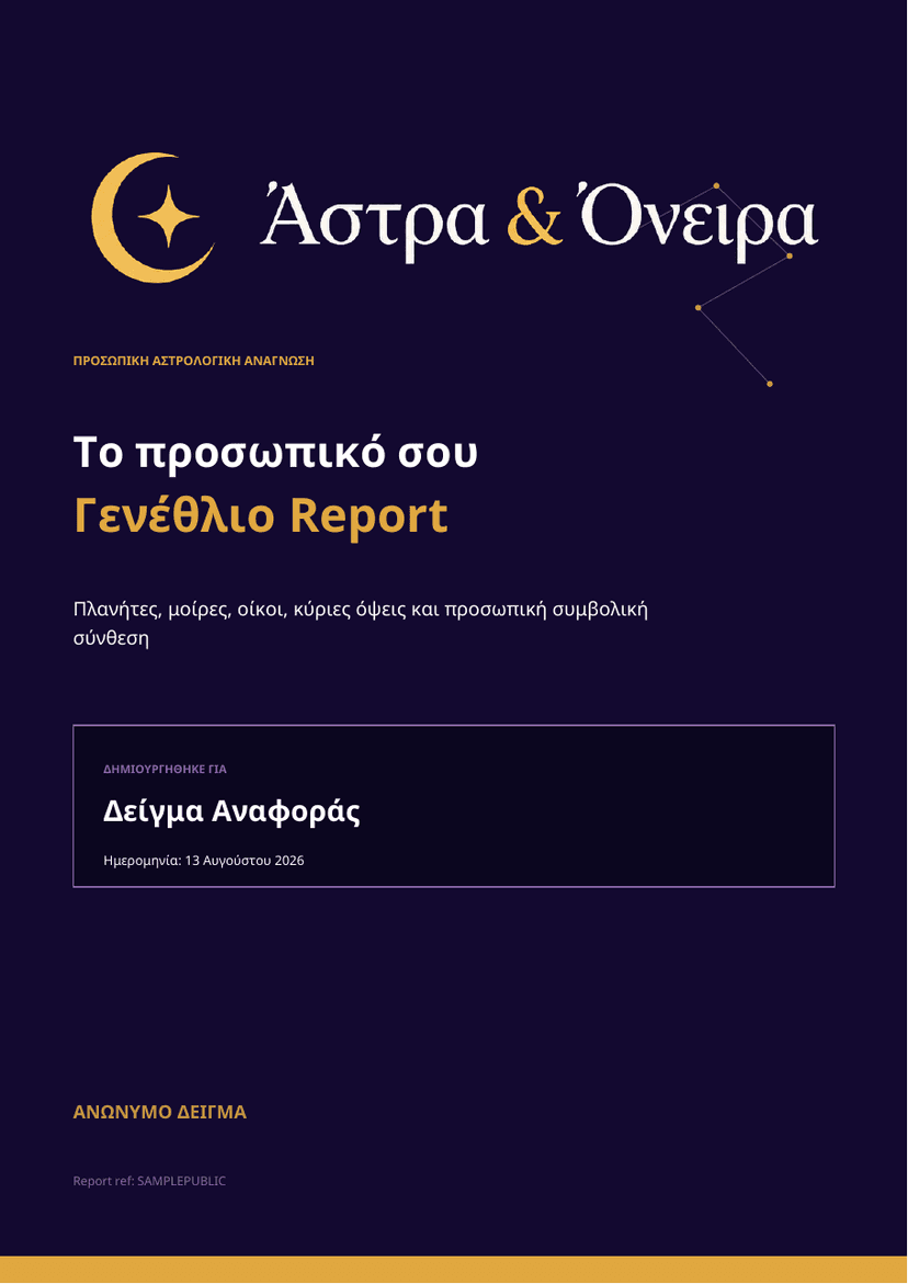 Εξώφυλλο δείγματος προσωπικού γενέθλιου report